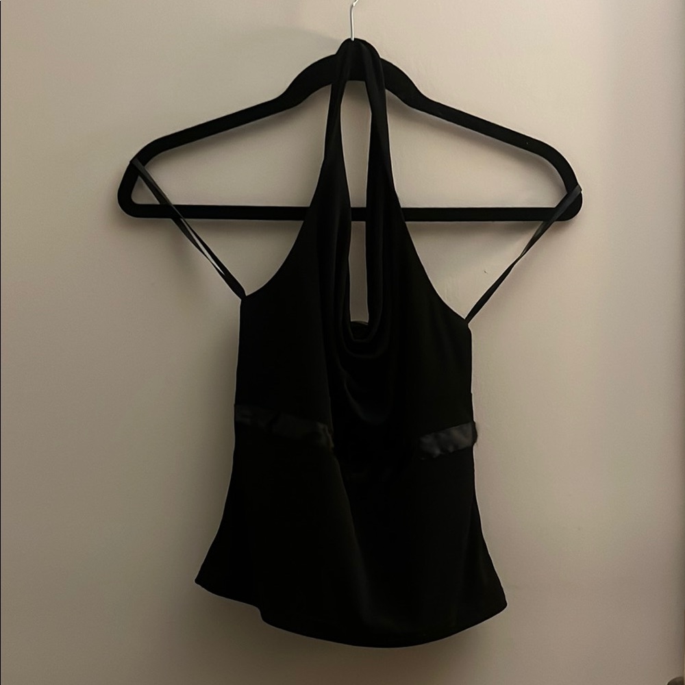A. Byer Black Halter Tank Top